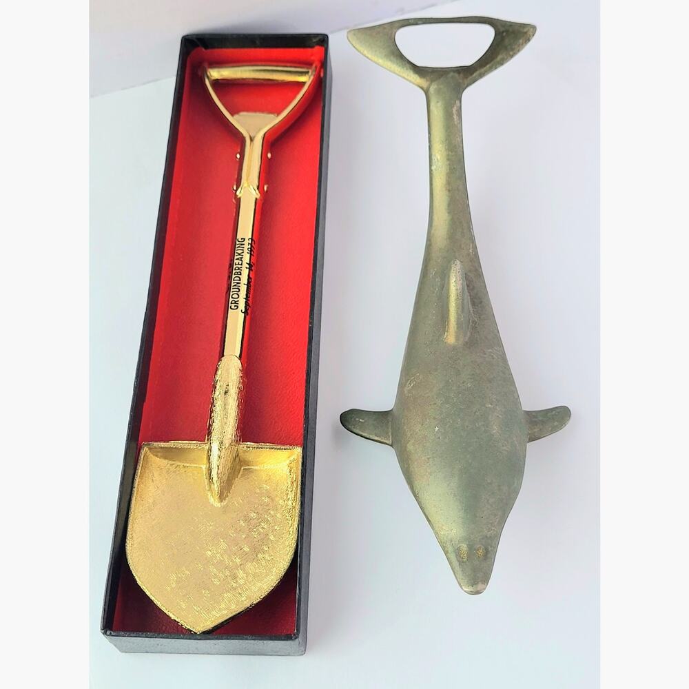 Vintage Bottle Openers Dolphin & Shovel 1973 Souvenir